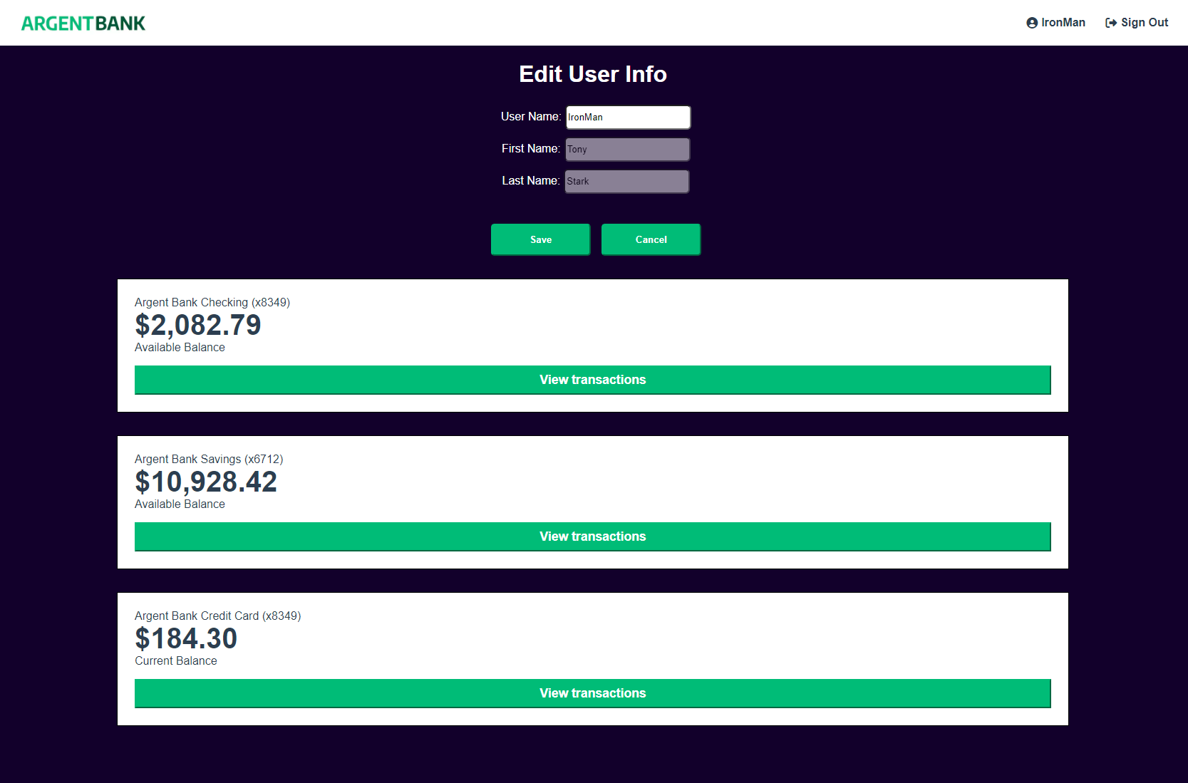 Image form for editing user name from Account Page